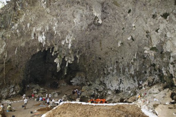 Пещера, где нашли останки хоббитов