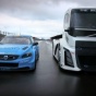 Volvo устроила гонку грузовика Iron Knight и "заряженного" седана S60 Polestar