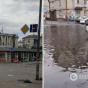 У Києві на Печерську площа через дощ перетворилася на озеро