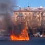 В Караганде сгорела городская новогодняя елка