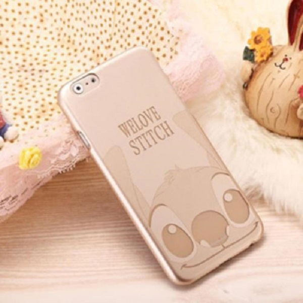 Силиконовый чехол Gold Cartoon Stitch для IPhone 6