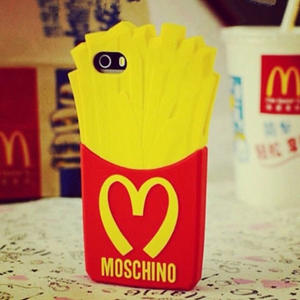 Силиконовый чехол Картошка фри Moschino для iPhone 6/6s