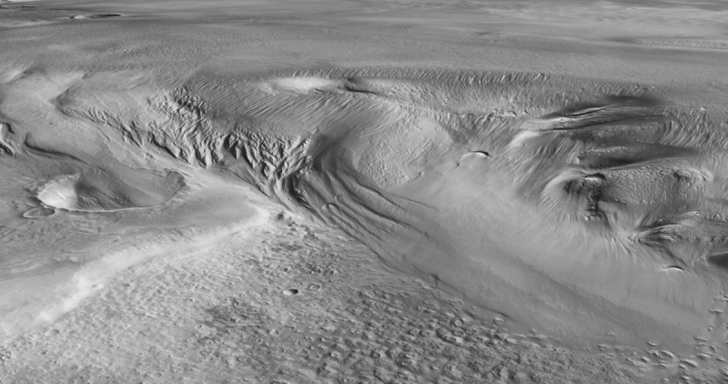 Формация Medusae Fossae / Источник изображения: Caltech/JPL Global CTX Mosaic of Mars/Smithsonian Institution