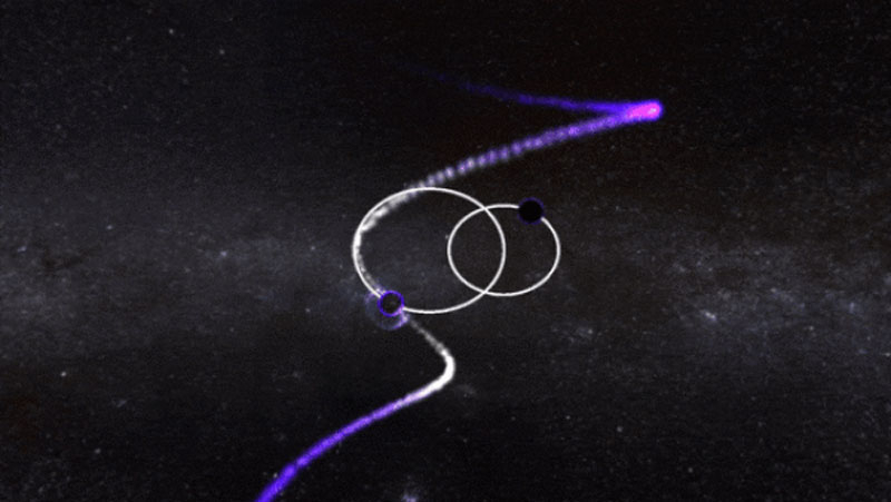 Симуляция возможной конфигурации загадочной двойной системы. Источник изображения: OzGrav, Swinburne University of Technology
