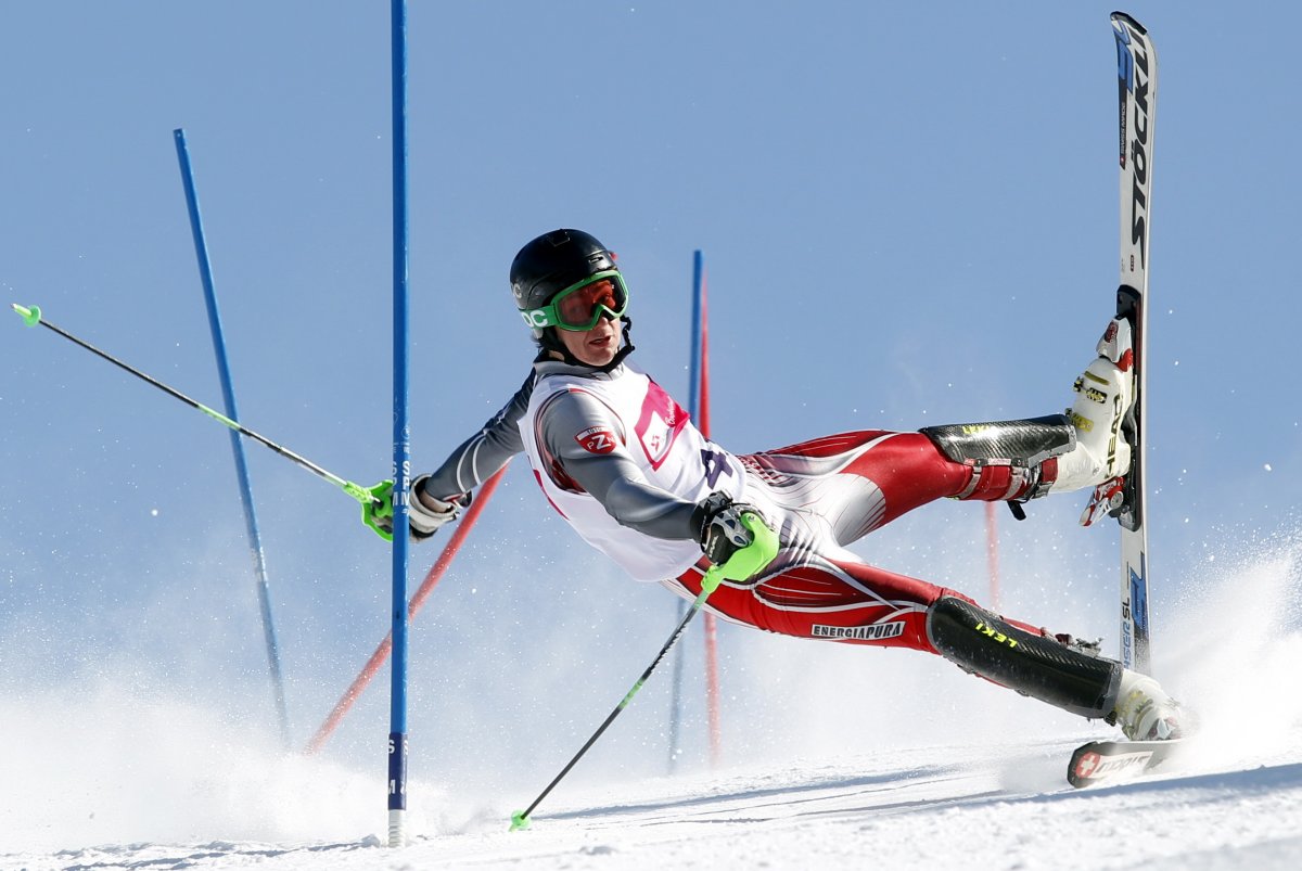 here-a-competitor-at-a-slalom-contest-in-poland-loses-his-footing