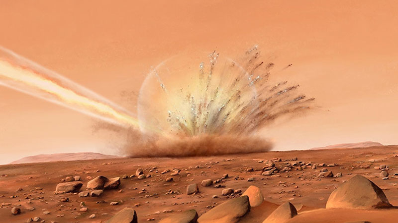 Астероїд і марсіанський ландшафт: IPGP CNES / N.Starter