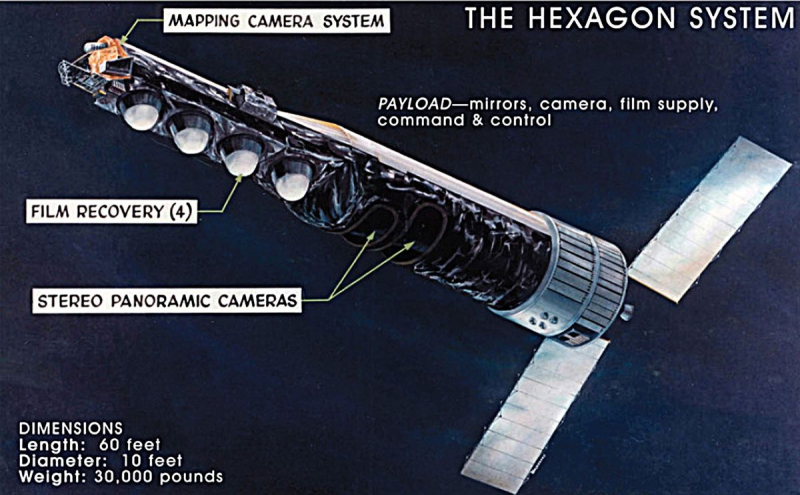 KH-9 — носитель калибровочных спутников-мишеней S73 / Источник изображения: National Reconnaissance Office