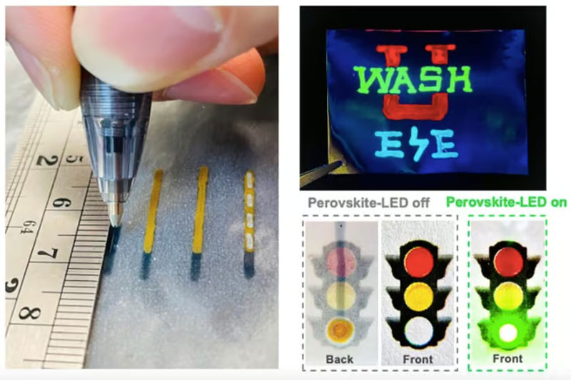 Многоцветные LED-чернила, пример использования. Источник изображения: Chuan Wang