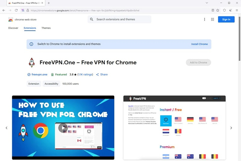Расширение в интернет-магазине Chrome
