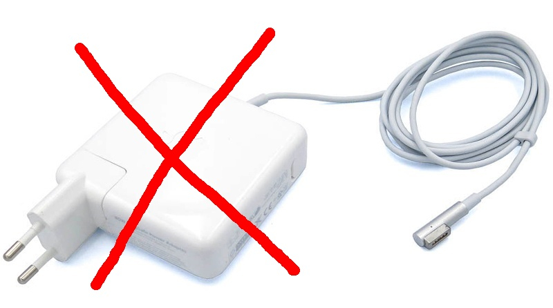 Ноутбук і зарядний пристрій: Apple