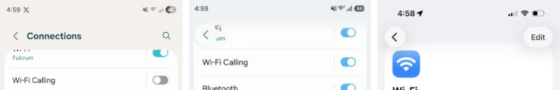 Інтерфейси Samsung One UI 8 (зліва), One UI 8.5 (в центрі) та Apple iOS 26 (справа). Тут і далі джерело зображень: 9to5google.com